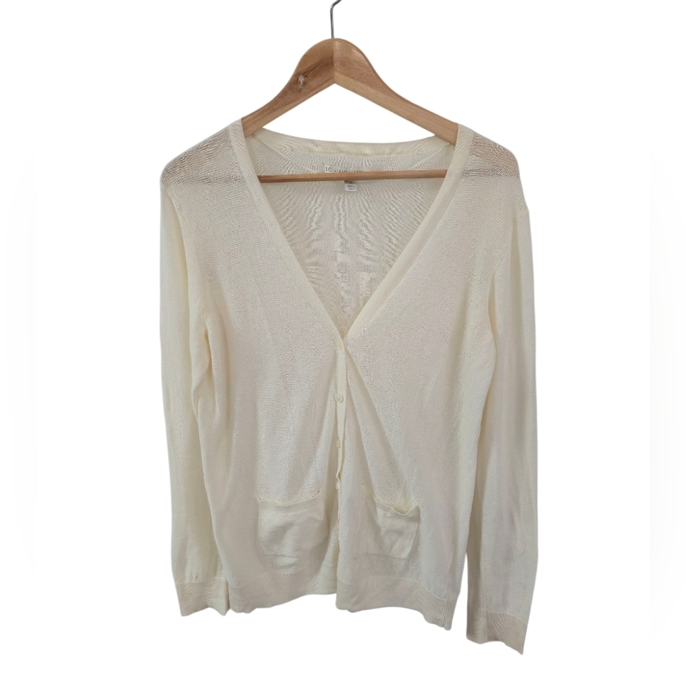 LC Lauren Conrad V Neck Cardigan Cream Size XL